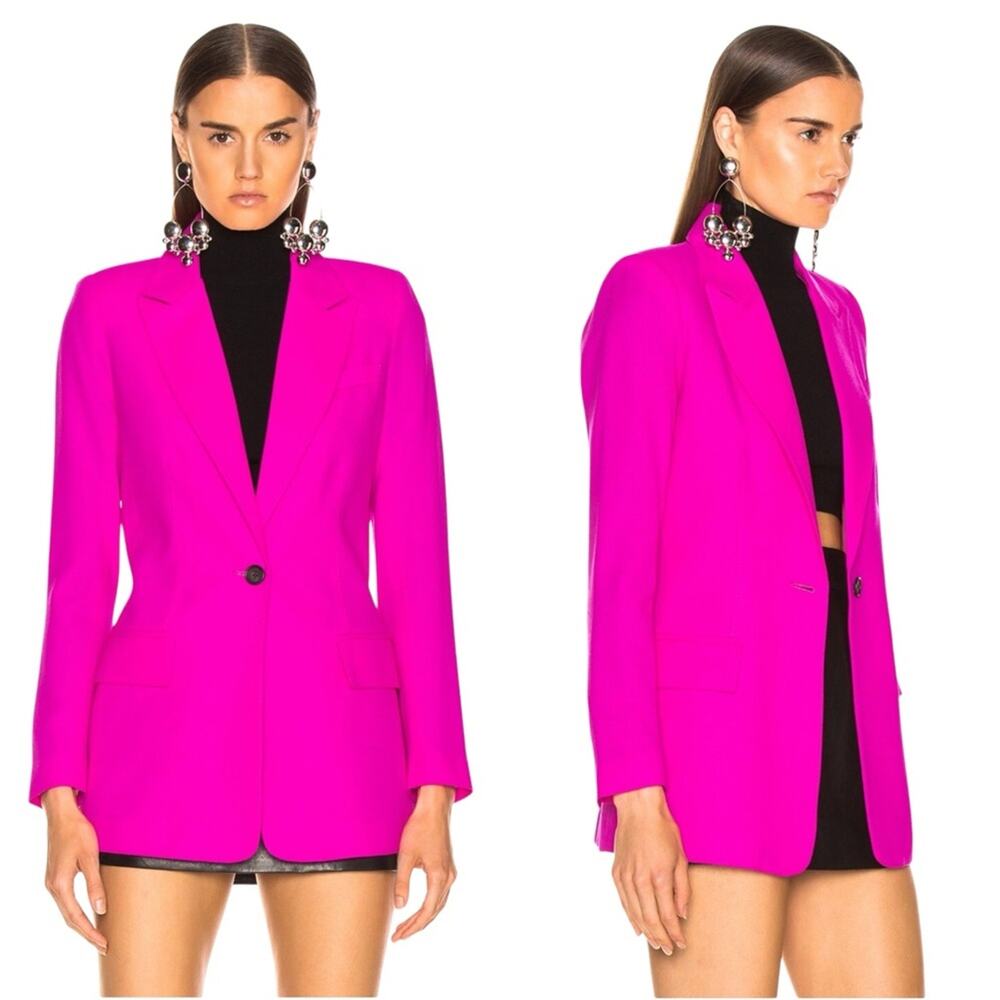 SMYTHE Tailored Hot Pink Wool Blazer
